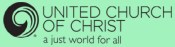 united church of christ logo on green background horizontal